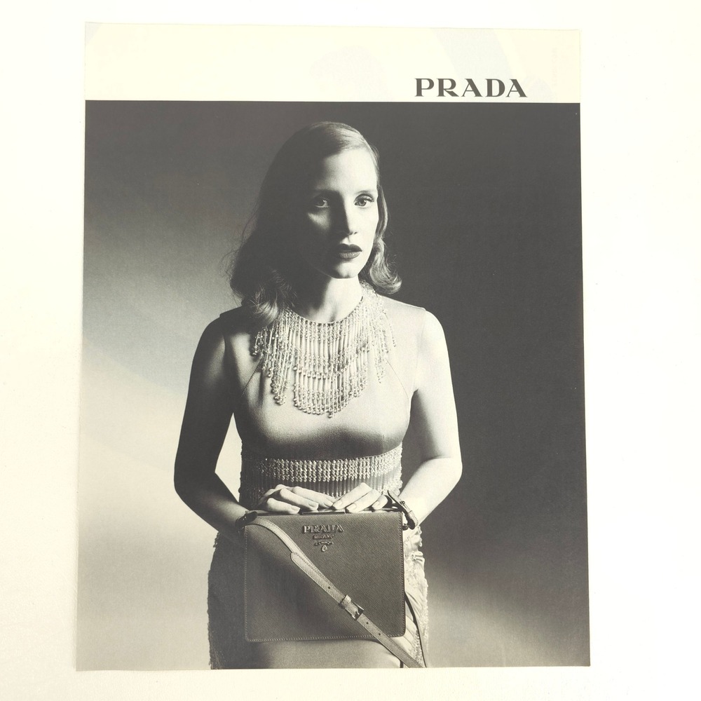 Prada Saffiano Bag Print Ad Jessica Chastain 2017 Designer Promotion Advertising